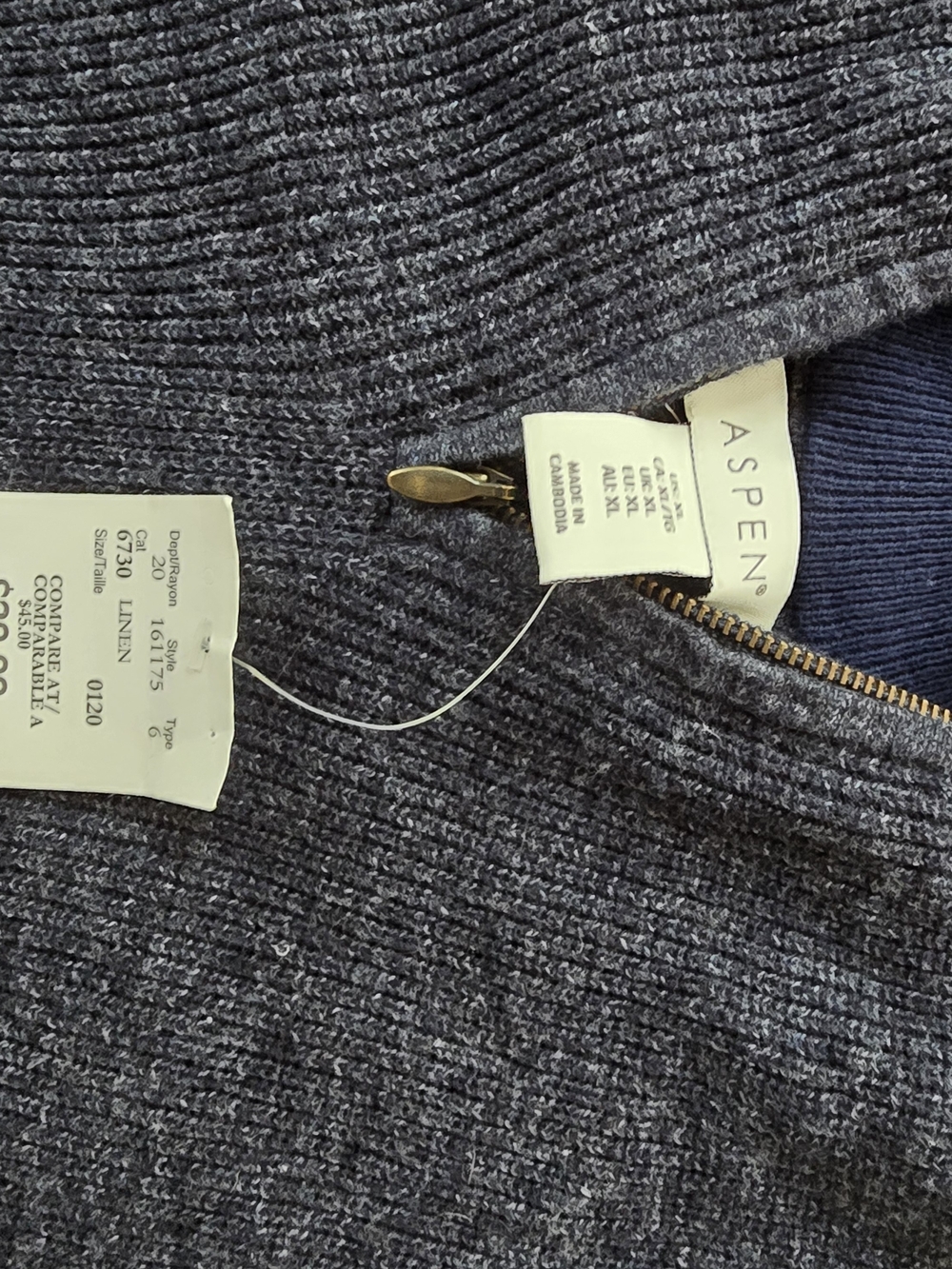 Navy Ribbed Knit - Picture 3 of 3